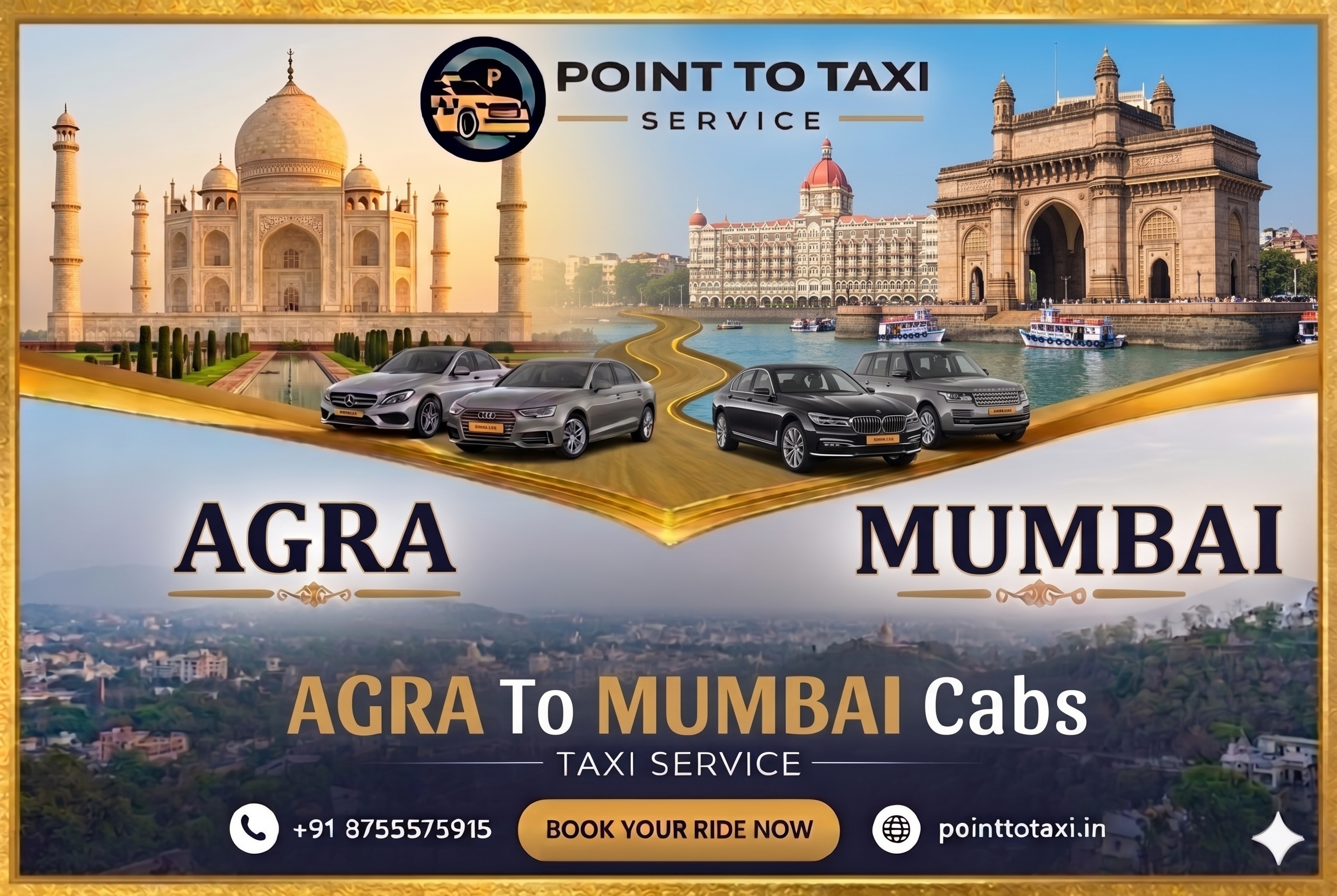 Agra to Mumbai Taxi Service